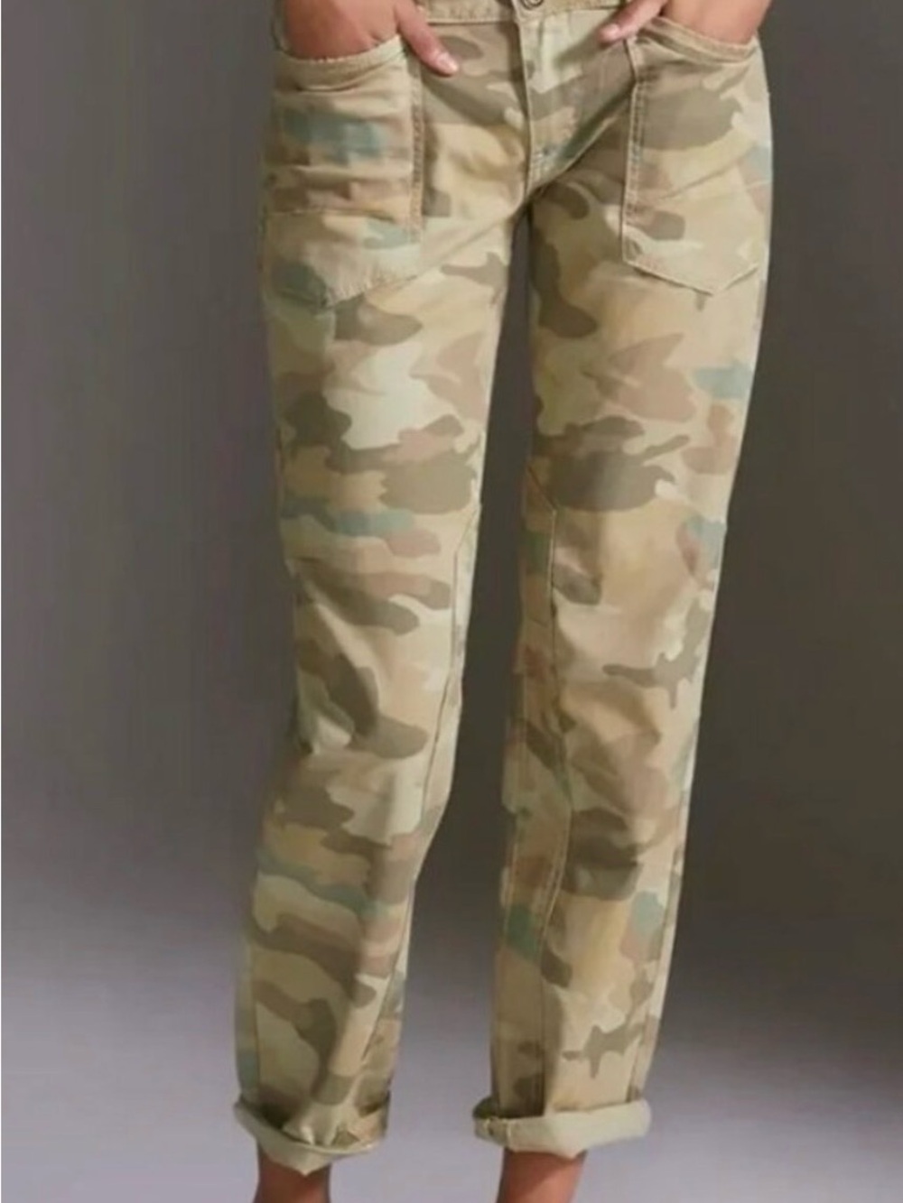 Pilcro Olive Green Camo Pants